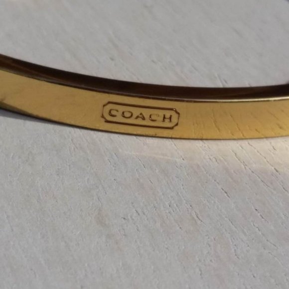 Coach Gold Tone Bangle Unisex Bracelet in Excellent Condition - Picture 9 of 9